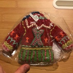 Anthropologie Bundled Up Sweater Ornament C Felt